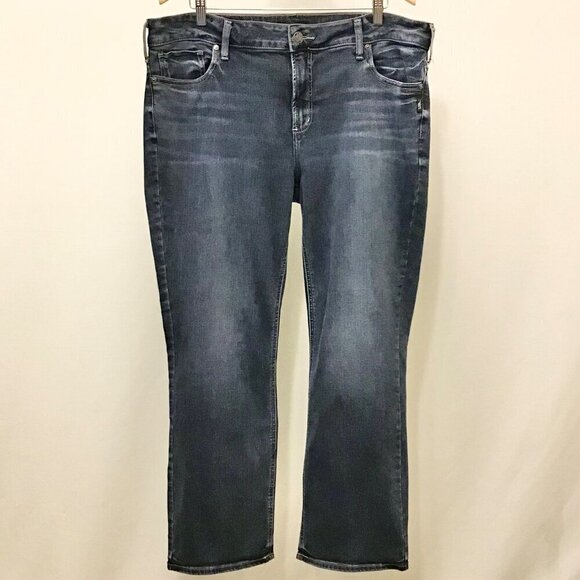 Silver Jeans 20 Elyse Slim Boot Cut Women’s Jeans Faux Flap Pockets Mid Rise - Picture 4 of 12